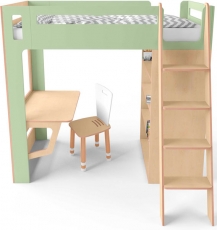 Ліжко двоярусне IndigoWood Smart Cube green